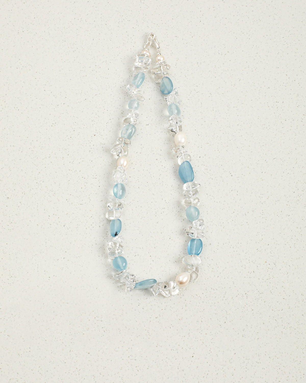 Icy Blue — Clear & Blue Bead Necklace