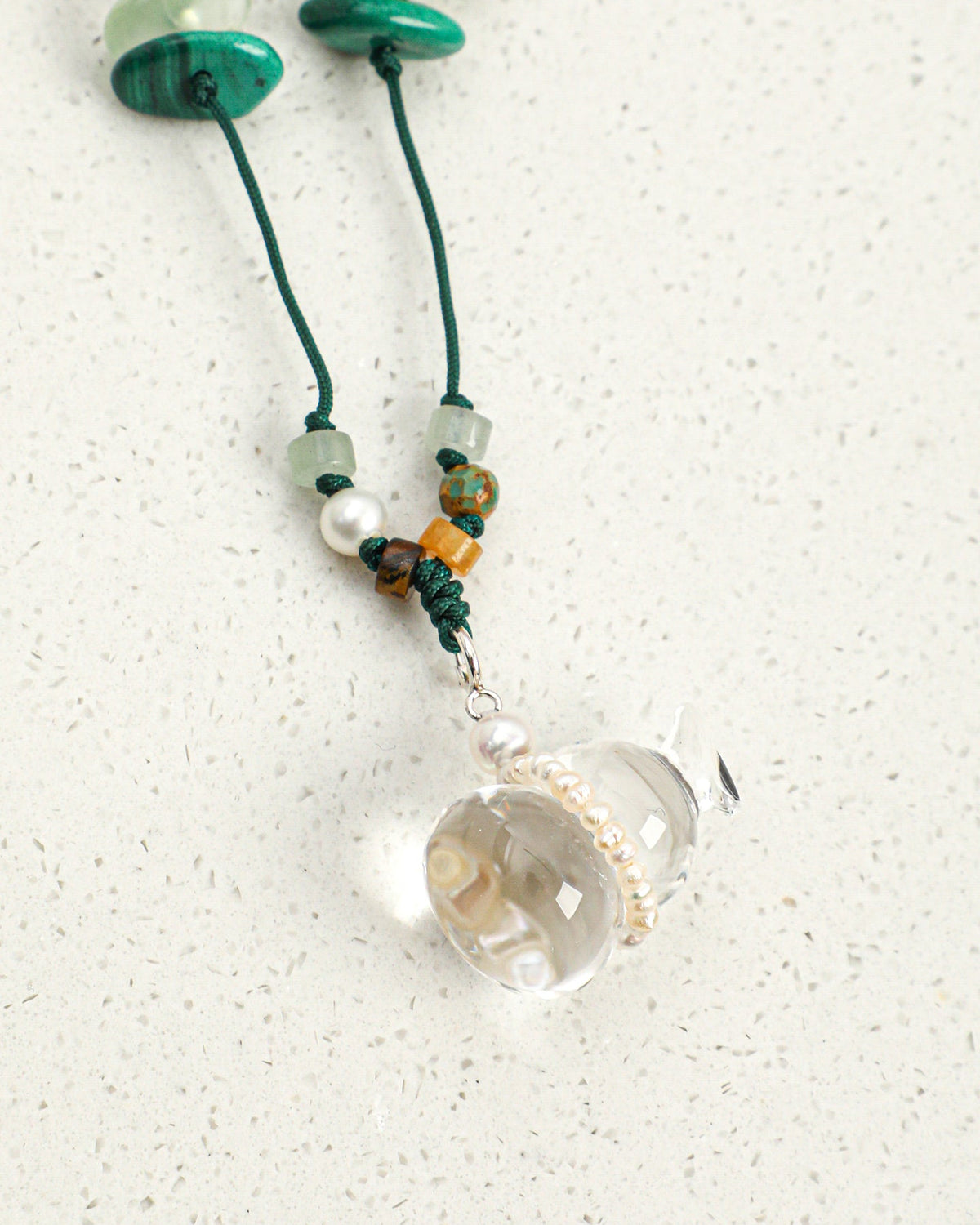 Clear Stream — Colorful Stone Drift Necklace