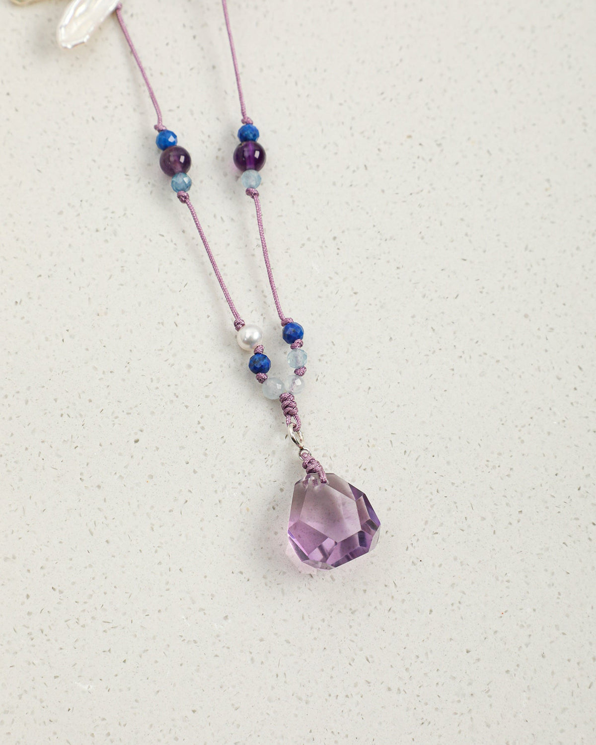 Violet Cloud — Purple Stone Drop Necklace