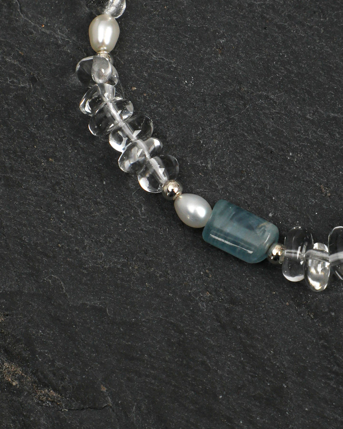 Icy Isle — Blue Stone & Clear Bead Bracelet