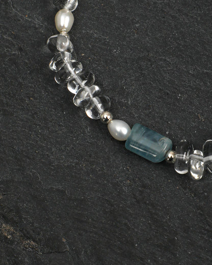 Icy Isle — Blue Stone & Clear Bead Bracelet
