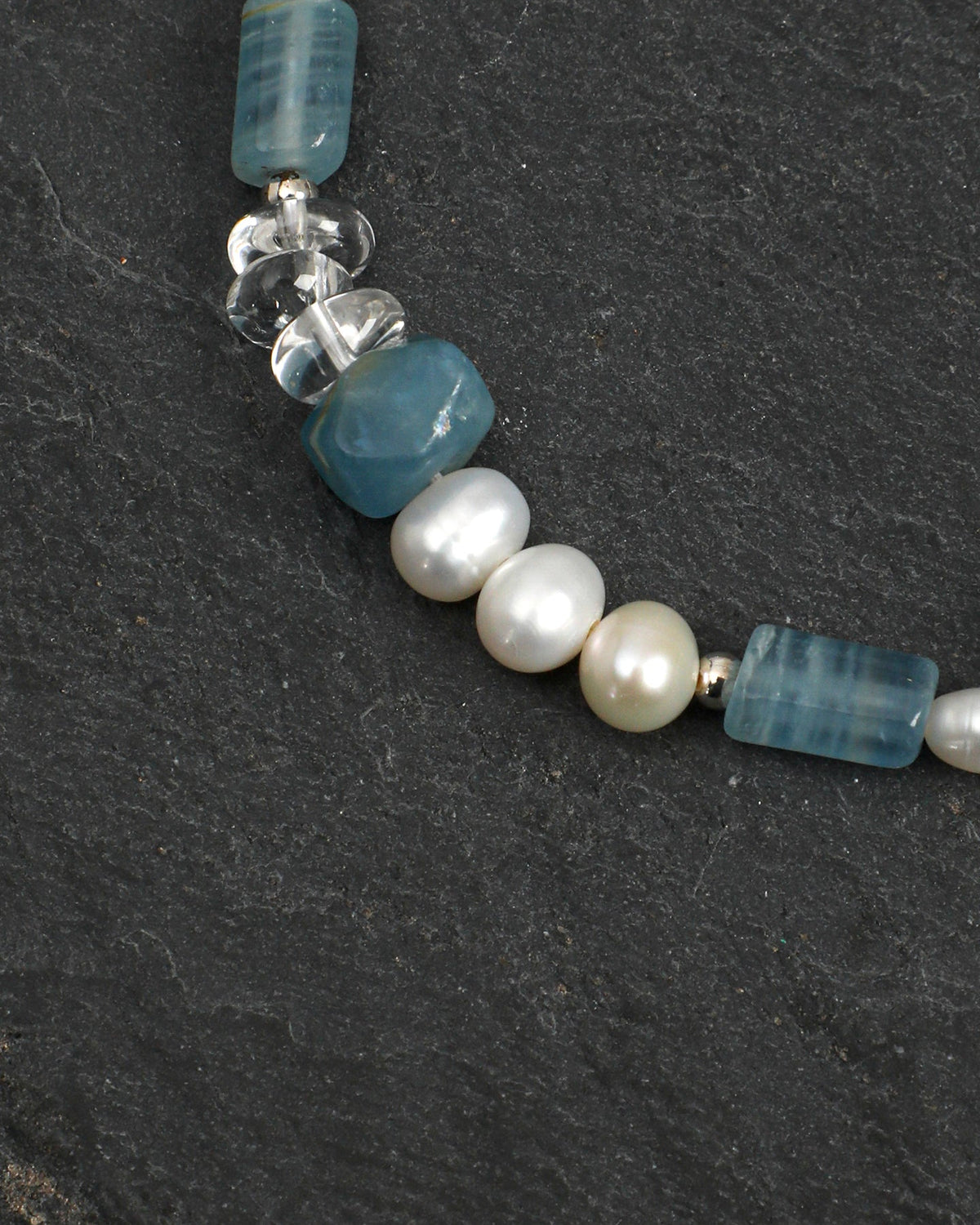 Icy Isle — Blue Stone & Clear Bead Bracelet