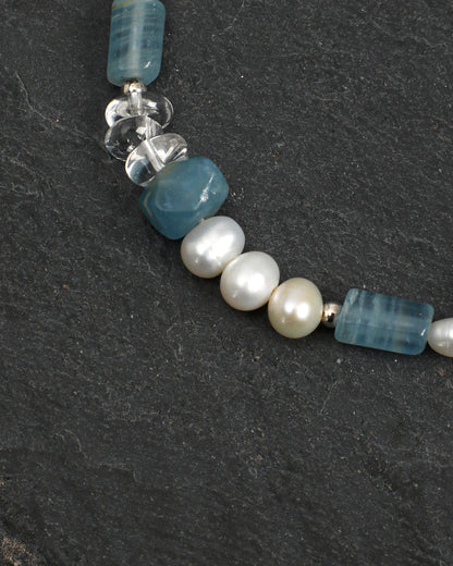 Icy Isle — Blue Stone & Clear Bead Bracelet