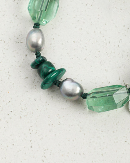 Green Shadow — Grey Pearl Bracelet