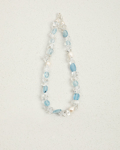 Icy Blue — Clear & Blue Bead Necklace