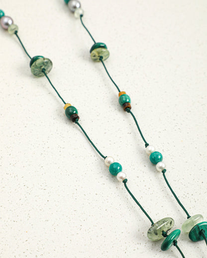 Clear Stream — Colorful Stone Drift Necklace