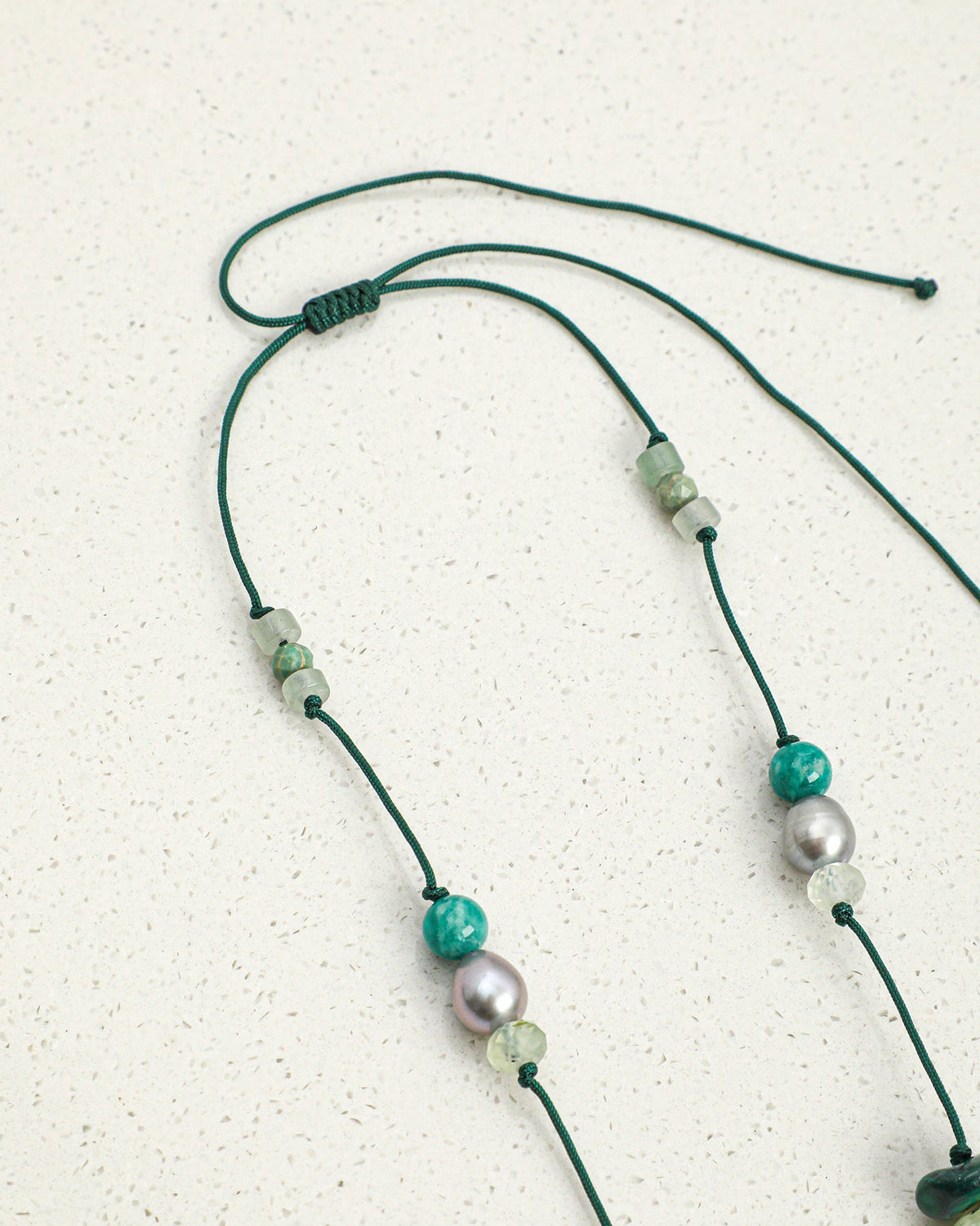 Clear Stream — Colorful Stone Drift Necklace