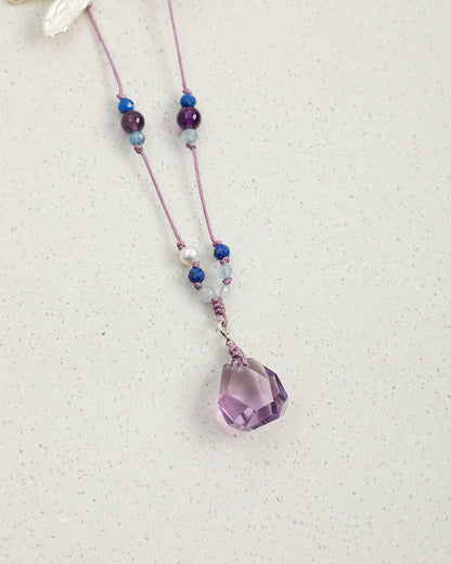 Violet Cloud — Purple Stone Drop Necklace
