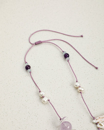 Violet Cloud — Purple Stone Drop Necklace