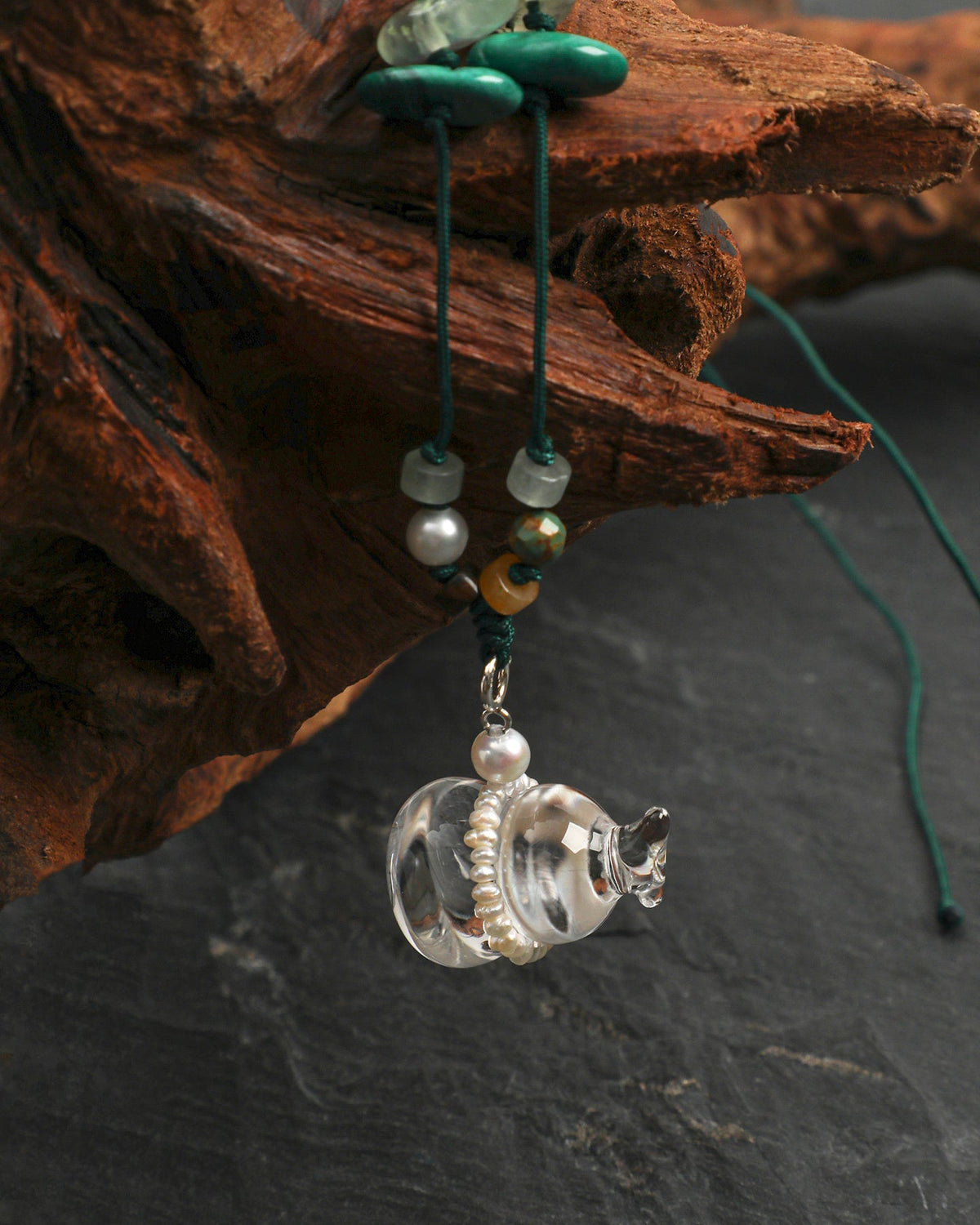 Clear Stream — Colorful Stone Drift Necklace