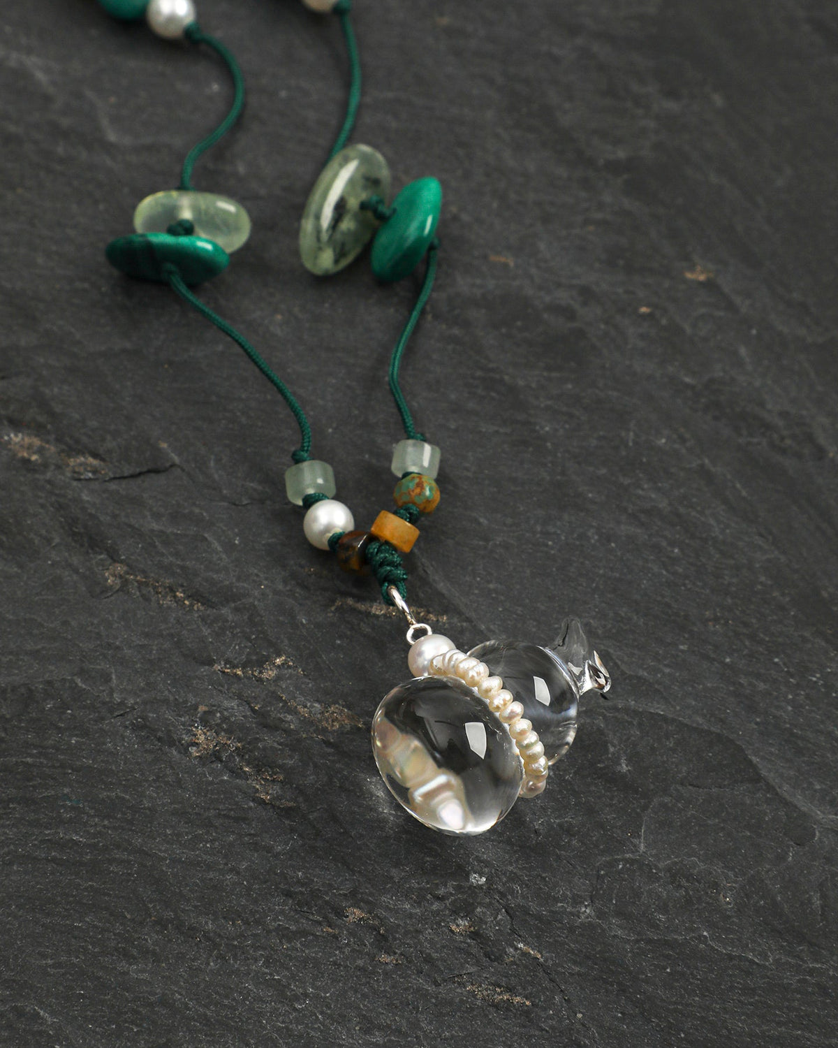 Clear Stream — Colorful Stone Drift Necklace