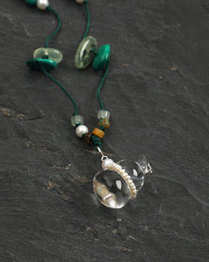 Clear Stream — Colorful Stone Drift Necklace