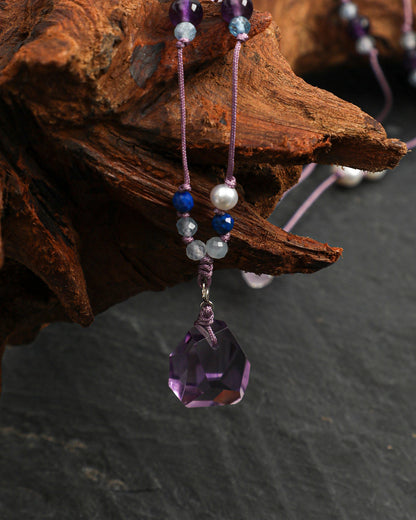 Violet Cloud — Purple Stone Drop Necklace