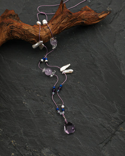 Violet Cloud — Purple Stone Drop Necklace