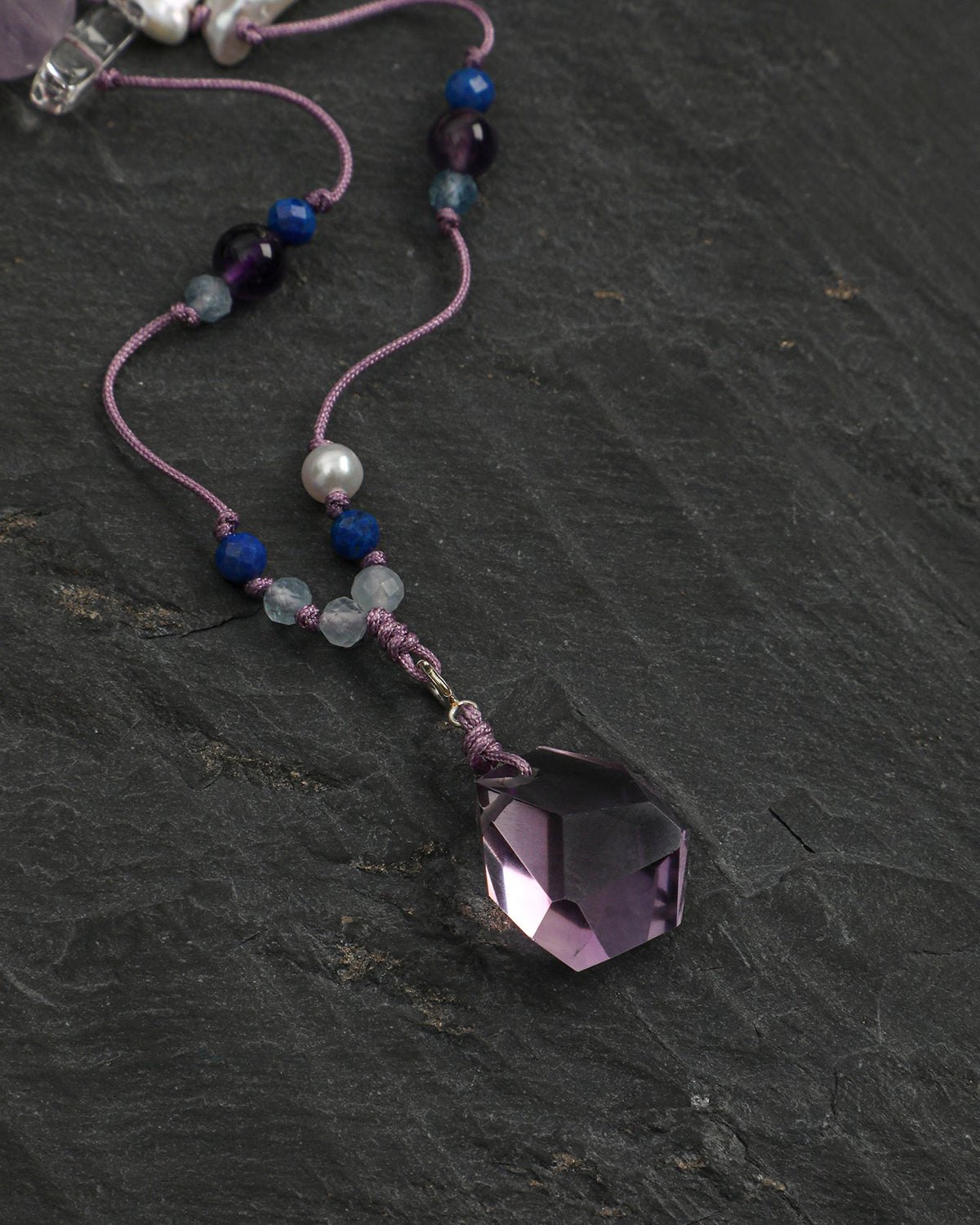Violet Cloud — Purple Stone Drop Necklace