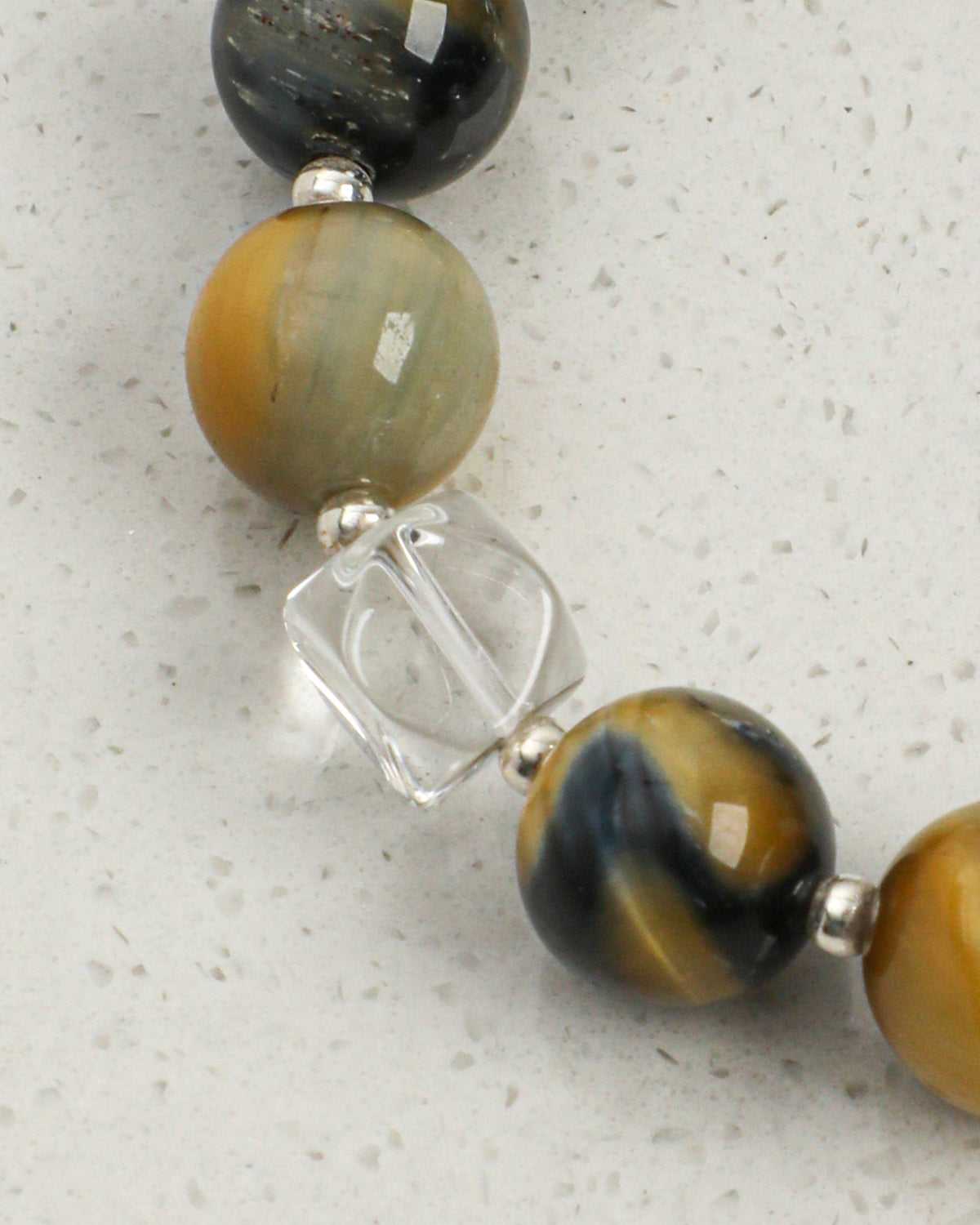 Ink Tide — Brown Stone Mosaic Bracelet
