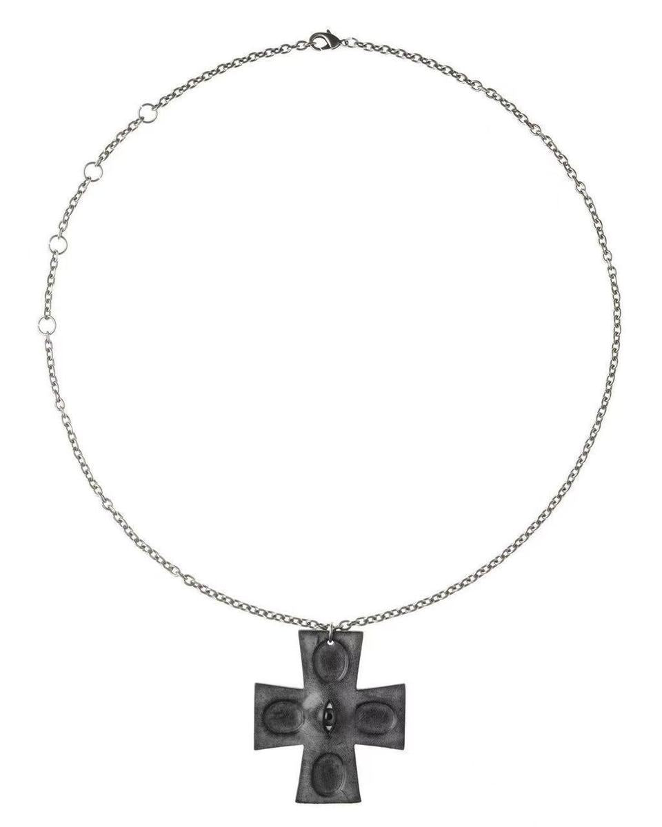 Vesper Eye — Surreal Cross Pendant Necklace