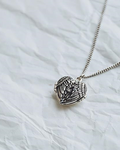 Seraphine — Angel Wing Heart Locket Necklace