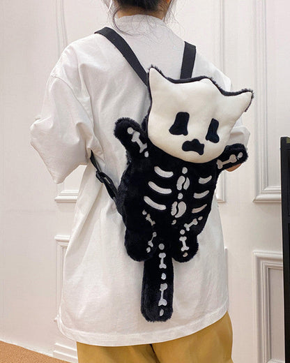 Bonepurr — Skeleton Cat Plush Backpack