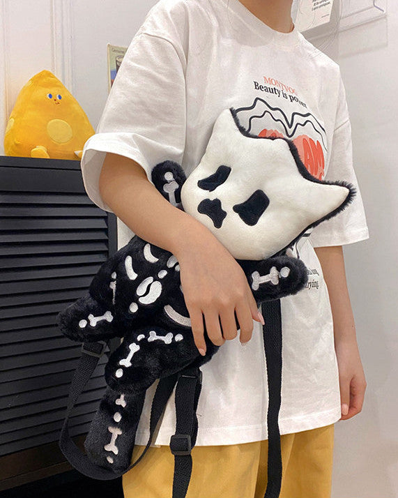 Bonepurr — Skeleton Cat Plush Backpack