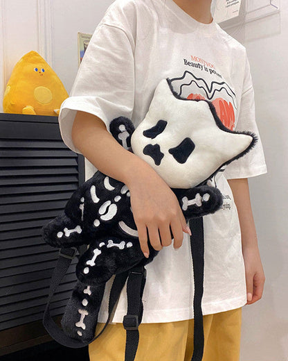 Bonepurr — Skeleton Cat Plush Backpack