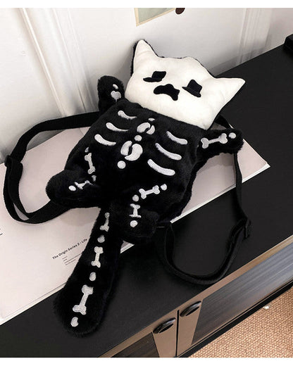 Bonepurr — Skeleton Cat Plush Backpack