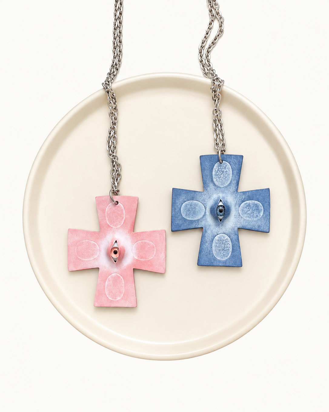 Vesper Eye — Surreal Cross Pendant Necklace