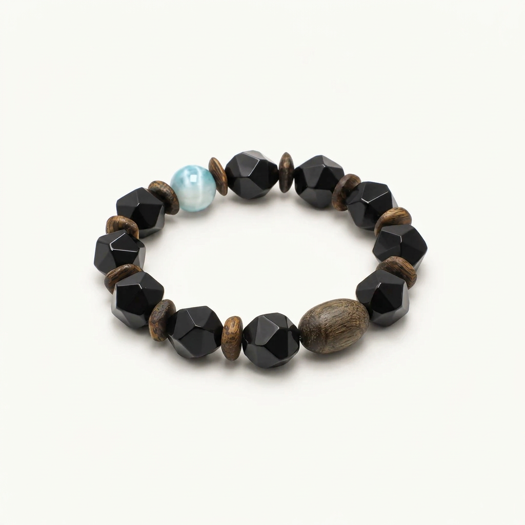 Deepwood — Starlit Tide Bracelet on ivory background