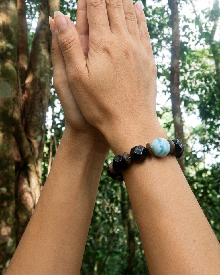 Deepwood — Starlit Tide Bracelet worn view