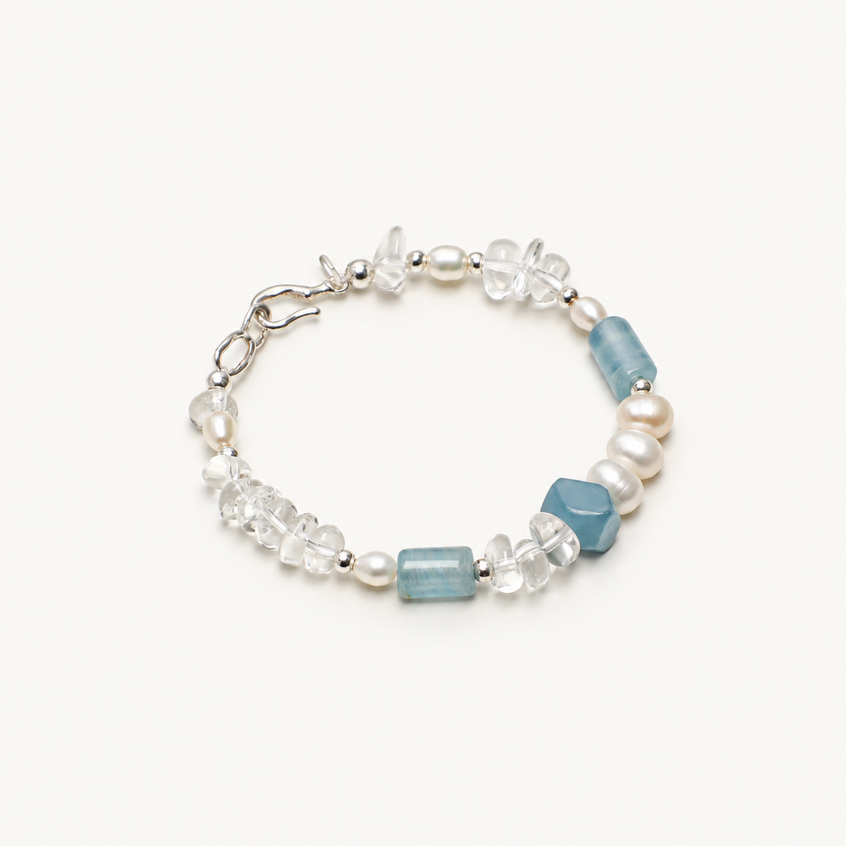 Icy Isle — Blue Stone & Clear Bead Bracelet