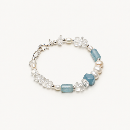 Icy Isle — Blue Stone & Clear Bead Bracelet