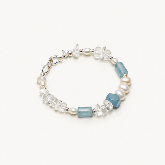 Icy Isle — Blue Stone & Clear Bead Bracelet