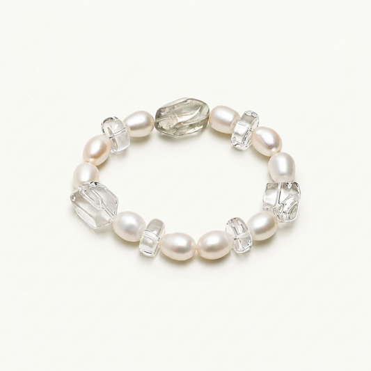 Verdant Mist — Pearl Tide Bracelet on ivory background