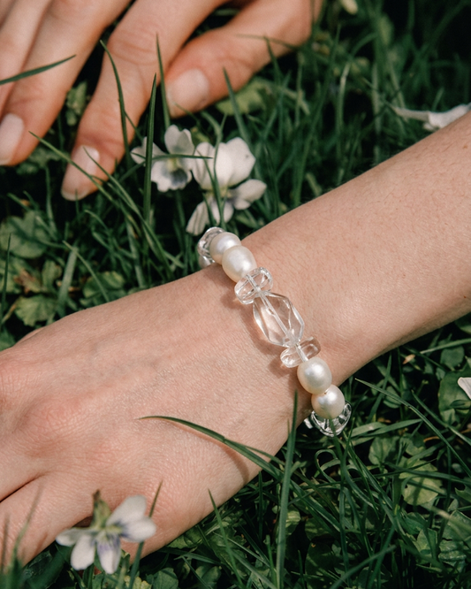 Verdant Mist — Pearl Tide Bracelet worn view