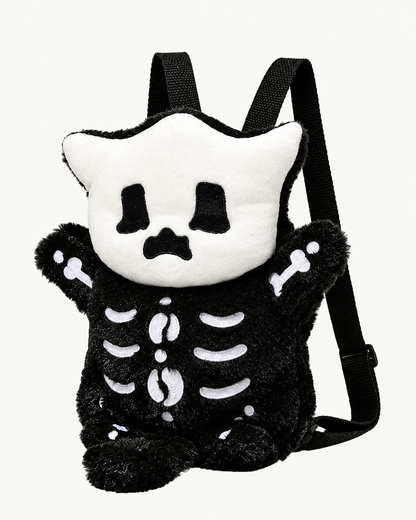 Bonepurr — Skeleton Cat Plush Backpack