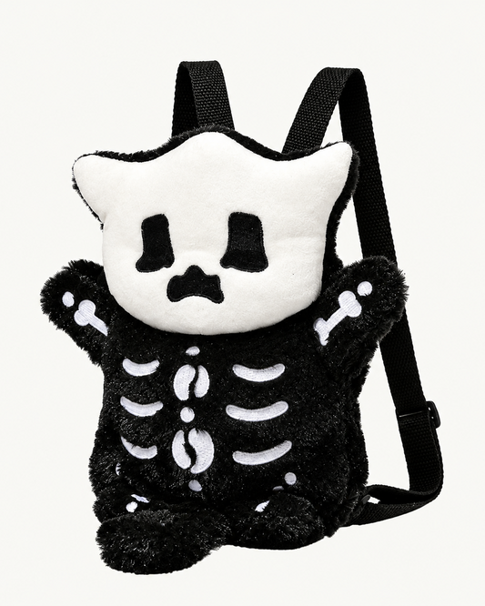 Bonepurr — Skeleton Cat Plush Backpack
