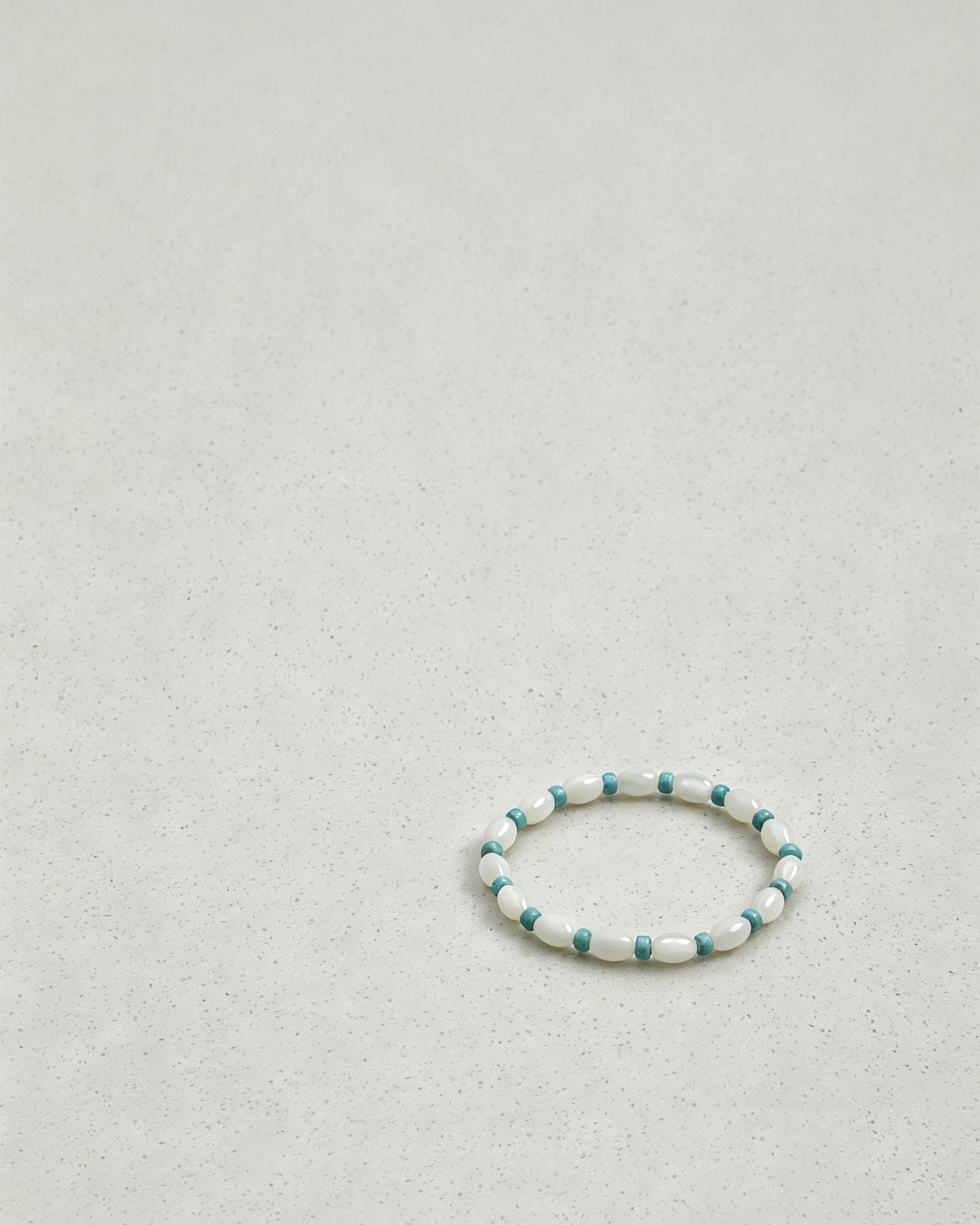White Gleam — White Shell & Green Stone Bracelet