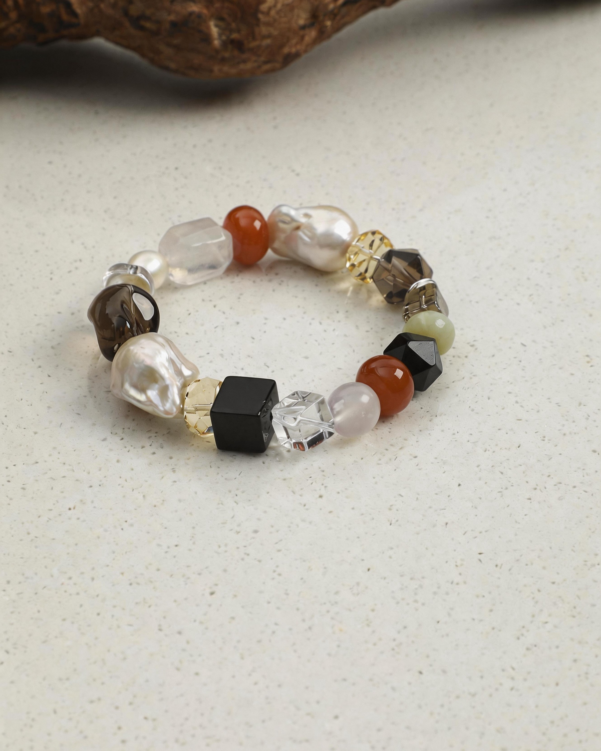 Inkstone Glow — Stone Mosaic Bracelet