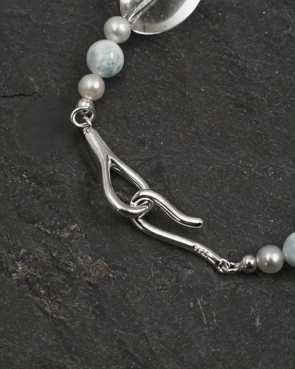 Clear Current — Blue Stone & Clear Bead Bracelet